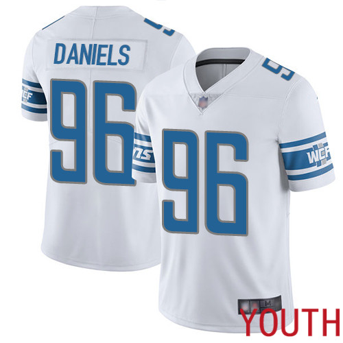 Detroit Lions Limited White Youth Mike Daniels Road Jersey NFL Football #96 Vapor Untouchable->detroit lions->NFL Jersey